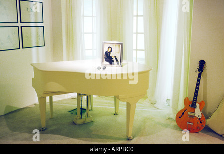 Tribute to John Lennon in The Beatles Story visitor centre at the Albert Dock, Liverpool, Merseyside, England. Stock Photo
