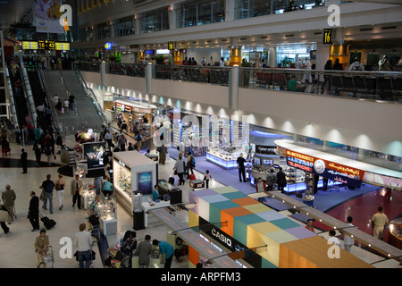 Dubai International Airport United Arab Emirates The Sheikh Rashid Departure Lounge and Duty Free Area Stock Photo