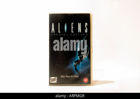 VHS video. Aliens – the Special edition (1986) Directed by James Cameron. With Sigourney Weaver, Carrie Henn, Michael Biehn Stock Photo