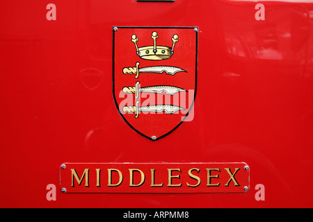 Coat of Arms on Fire Engine, Rudgwick Steam & Country Show, 2006 Stock Photo