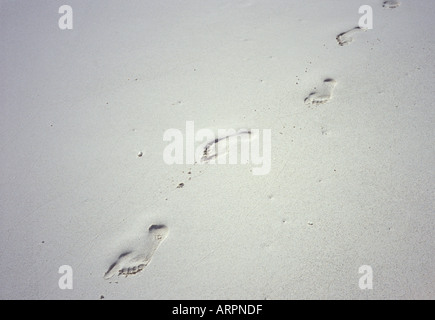 Footprints on the sand Stock Photo