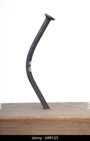 bent nail hammer Stock Photo