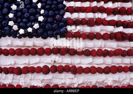 An American flag cake on the 4th of July Independence Day for America Snohomish county, Washington State USA Stock Photo