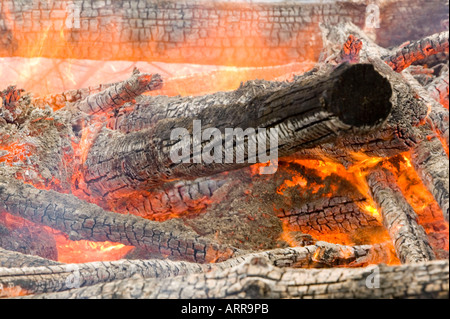 a forest fire near Egremont, Cumbria, UK Stock Photo