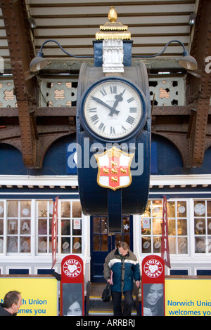 Clock at the York train station in York North Yorksire England December 13 2007 Stock Photo
