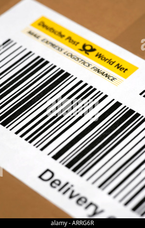 Airmail Express Post Shipping Detail With Barcode Stock Photo - Alamy