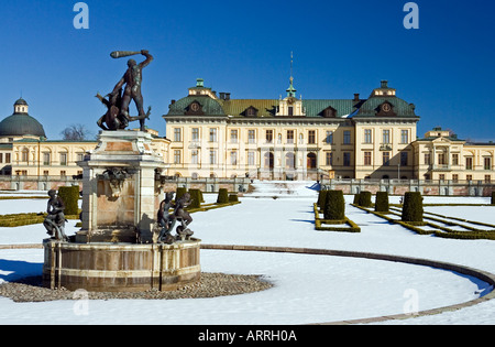 Drottningholm palace in winter (Sweden) Stock Photo