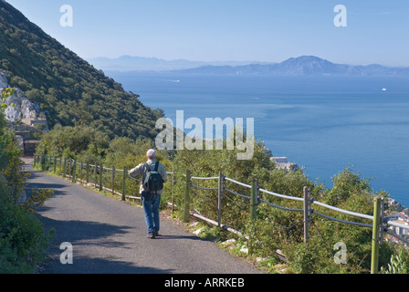 View from Gibraltar across Algeciras bay to Morocco Stock Photo