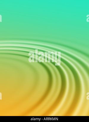 Abstract water ripple image of a golden sunset bouncing off a green ocean Stock Photo