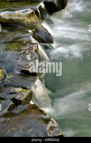 Small waterfall, Jubilee Park, Canary Wharf Estate, London, United Kingdom Stock Photo