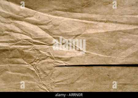 Creased brown paper Stock Photo