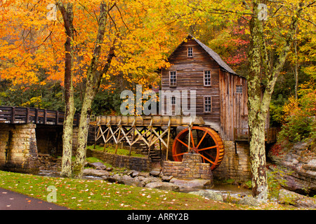 Restored Glade Creek Grist Mill in Babcock State Park Stock Photo