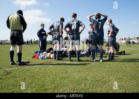 Footballers warming up Stock Photo