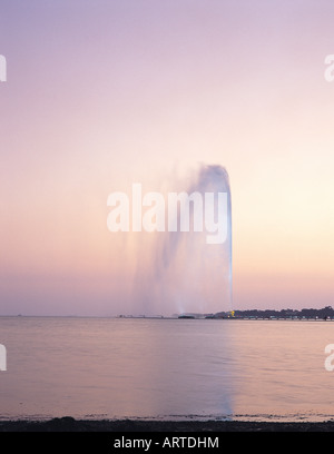 Fountain in the Red Sea, Jeddah, Saudi Arabia Stock Photo