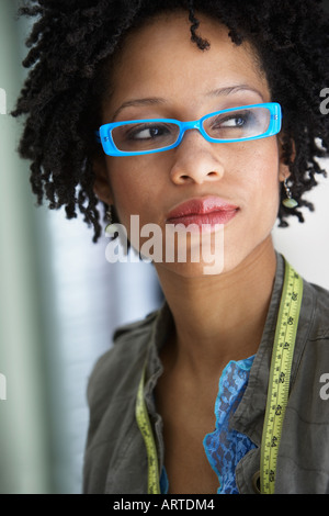Fashion designer wearing glasses Stock Photo