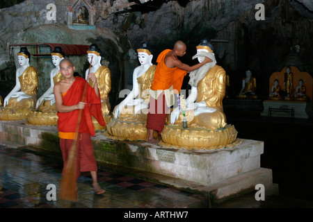 Hillside Cave & Monastery near Moulmein, Lower Burma, (Myanmar) Stock Photo