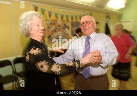Older people at afternoon tea dance, Merthyr Tydfil, South Wales, UK Stock Photo