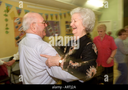 Older people at afternoon tea dance, Merthyr Tydfil, South Wales, UK Stock Photo