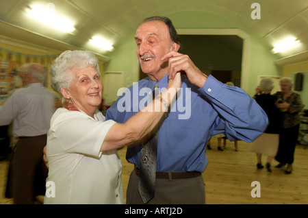 Older people at afternoon tea dance, Merthyr Tydfil, South Wales, UK Stock Photo