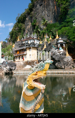 Hillside Monastery near Moulmein, Lower Burma, (Myanmar) Stock Photo