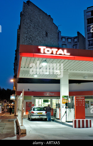 Paris, France, Total Gas Station, Car in Petrol Station, Open at Stock ...