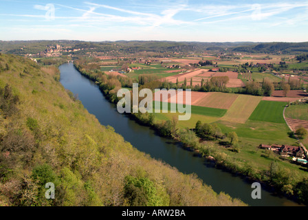 View from Castelnaud castle Dordogne Stock Photo