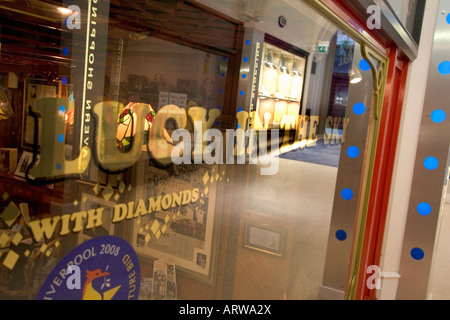 CAVERN WALKS SHOPPING CENTER LUCY IN THE SKY WITH DIAMONDS CAFE Liverpool home of The Beatles Stock Photo