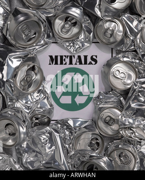 aluminum cans recycle Stock Photo