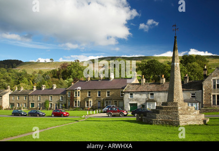 West Burton Village Cross and Green Wensleydale Yorkshire Dales