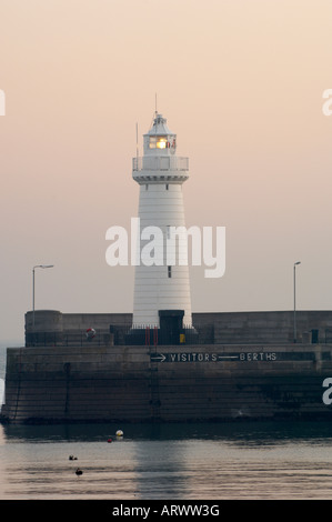 Donaghadee Harbour and Lighthouse at sunrise County Down Northern Ireland Stock Photo