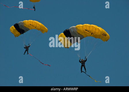 West Point Black Knights Parachute Team Dive into MetLife Stadium at the  opening ceremony of the New York Jets' Salute to Service game played at  MetLife Stadium in East Rutherford, N.J. on