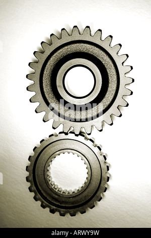 Two cogwheels together Stock Photo