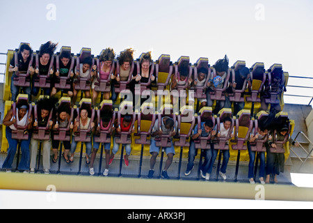 People enjoying the lack of gravity at the ASTROLAND amusement park in CONEY ISLAND NEW YORK CITY Stock Photo