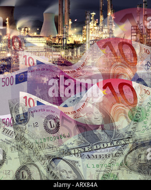 FINANCIAL CONCEPT: European Petroleum Industry Stock Photo