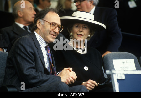 Margaret Thatcher PM Michael Howard MP at the Channel Tunnel Le Shuttle Eurotunnel Inauguration Folkestone Kent May 6th 1994 UK 1990s HOMER SYKES Stock Photo