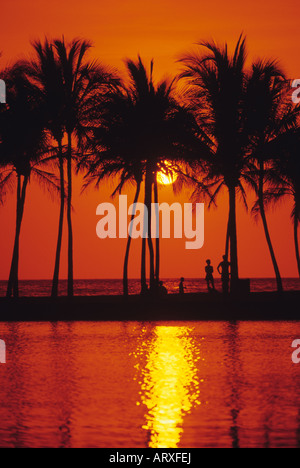 Sunset At Anaehoomalu Bay, Waikaloa, Kohala Coast Of The Big Island 