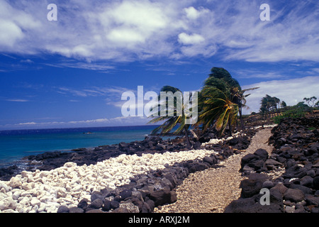 Lapakahi State Historical Park,the site of a restored 14th-century fishing village, on the Big Island Stock Photo