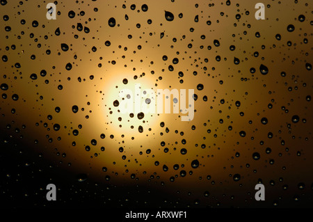 Raindrops On A Glass Window Stock Photo