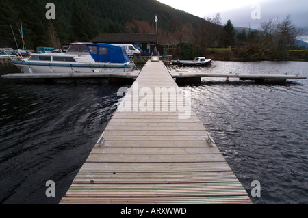 Boat jetty on Loch Oich Great Glen Water Park Stock Photo