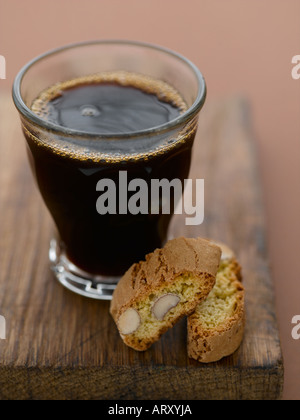 Espresso coffee with cantuccini biscuits - high end 61mb hasselblad digital image Stock Photo