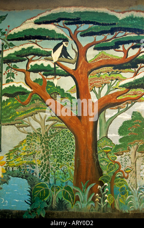 Mural at Kakamega Environmental Education Programme, Kakamega Forest National Reserve, Kenya Stock Photo
