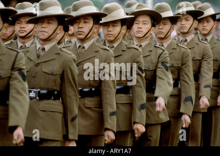 Gurkha soldiers of the British Army marching out of Windsor Castle ...