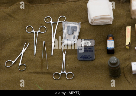 Field surgeon's medical kit of the 1940s Stock Photo