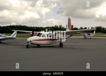 1977 Cessna T210M multi-engined civil aircraft. Stock Photo