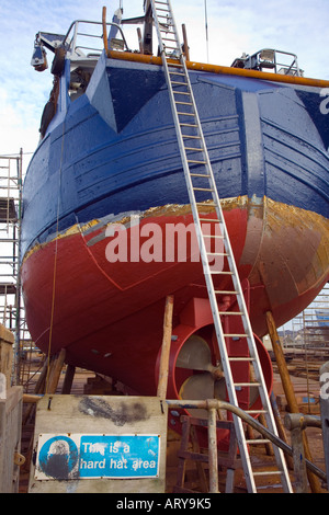 Boats in Dry Dock   Macduff, Scotland uk Stock Photo