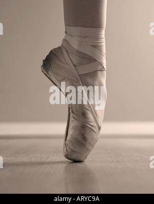 Ballet dancer s foot on point Stock Photo