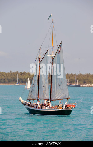 Key West Florida Tall ship sailboats cruise harbor Stock Photo
