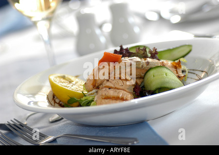 pan grilled salmon Stock Photo