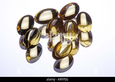 Cod Liver Oil Capsules Stock Photo