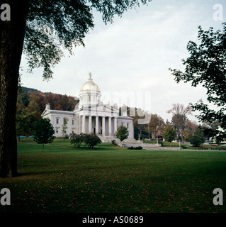 Vermont state capitol building in Montpelier in the Green Mountain state of New England in America Stock Photo